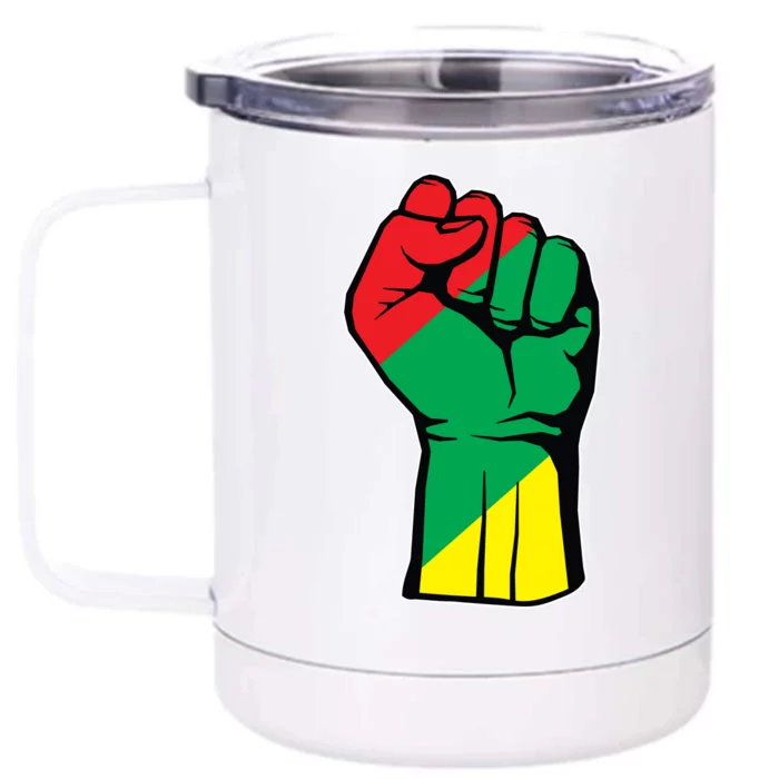 Black History Oppression Fist Front & Back 12oz Stainless Steel Tumbler Cup