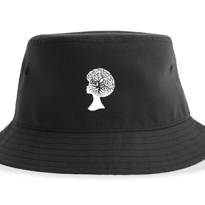 Black History Our Roots Woman Profile Sustainable Bucket Hat