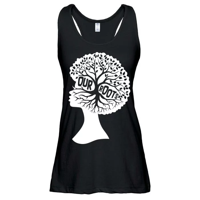 Black History Our Roots Woman Profile Ladies Essential Flowy Tank