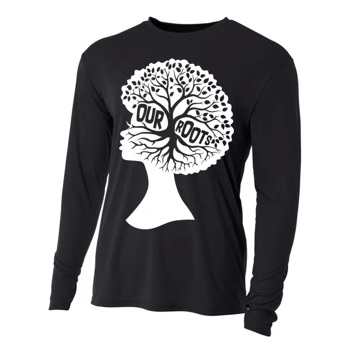 Black History Our Roots Woman Profile Cooling Performance Long Sleeve Crew