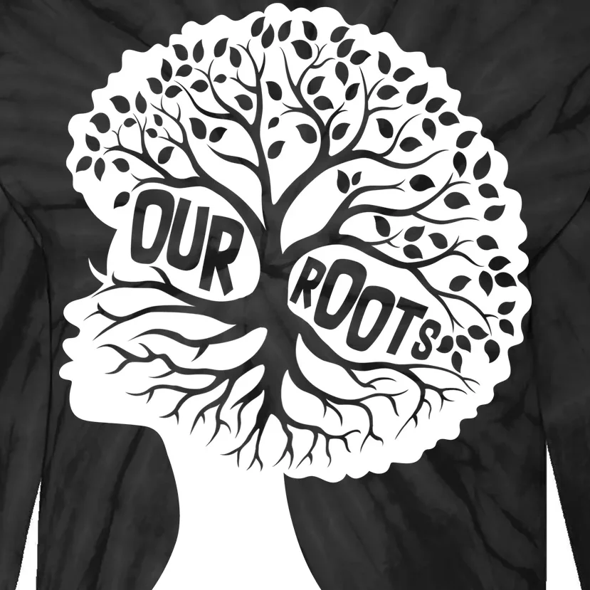 Black History Our Roots Woman Profile Tie-Dye Long Sleeve Shirt