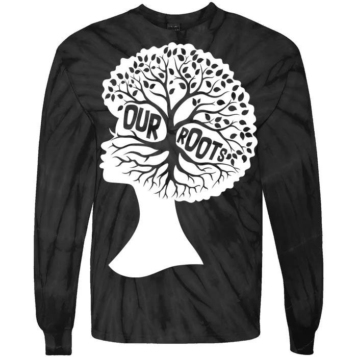 Black History Our Roots Woman Profile Tie-Dye Long Sleeve Shirt