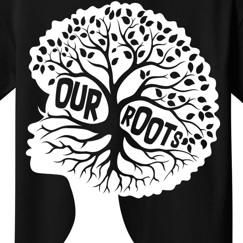 Black History Our Roots Woman Profile Kids T-Shirt