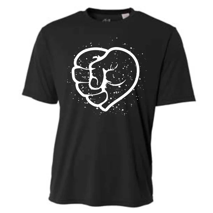 Black History Protest Fist Heart Cooling Performance Crew T-Shirt