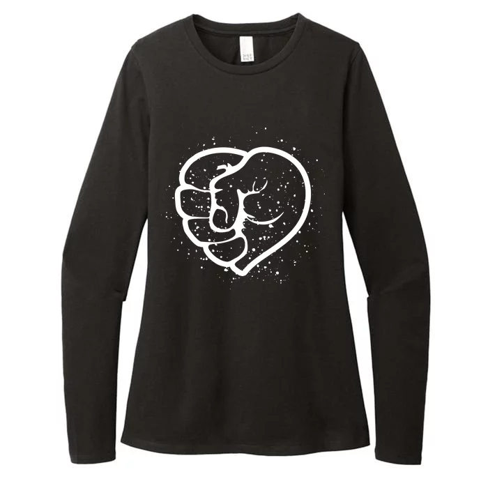 Black History Protest Fist Heart Womens CVC Long Sleeve Shirt