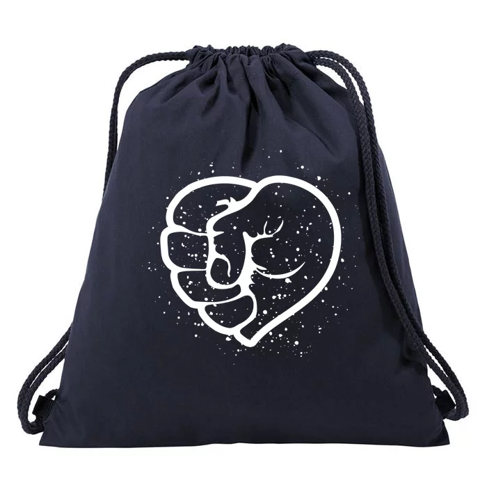 Black History Protest Fist Heart Drawstring Bag