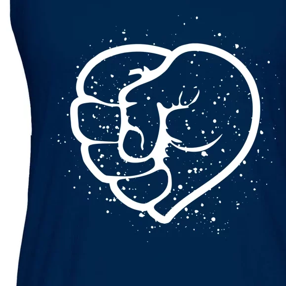 Black History Protest Fist Heart Ladies Essential Flowy Tank