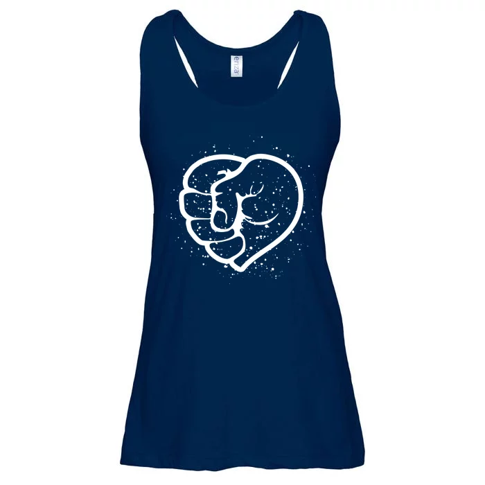 Black History Protest Fist Heart Ladies Essential Flowy Tank