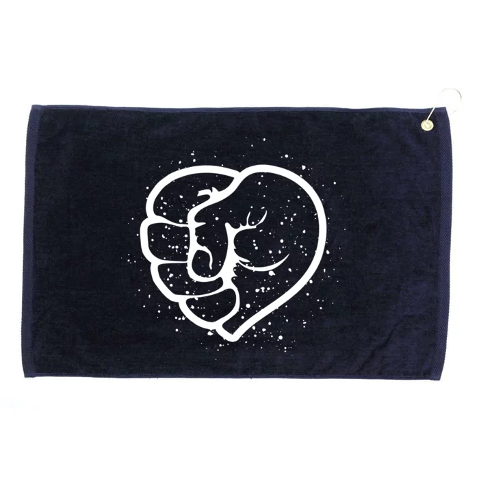 Black History Protest Fist Heart Grommeted Golf Towel