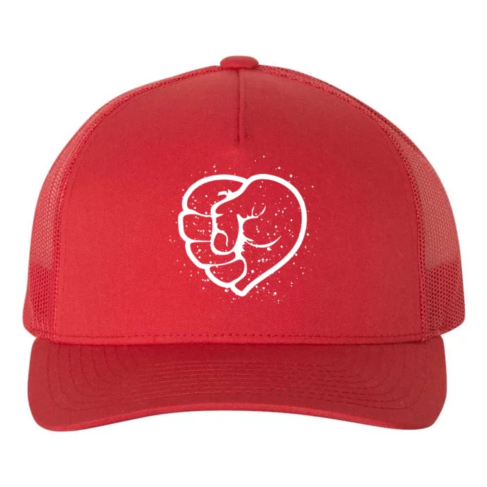 Black History Protest Fist Heart Yupoong Adult 5-Panel Trucker Hat