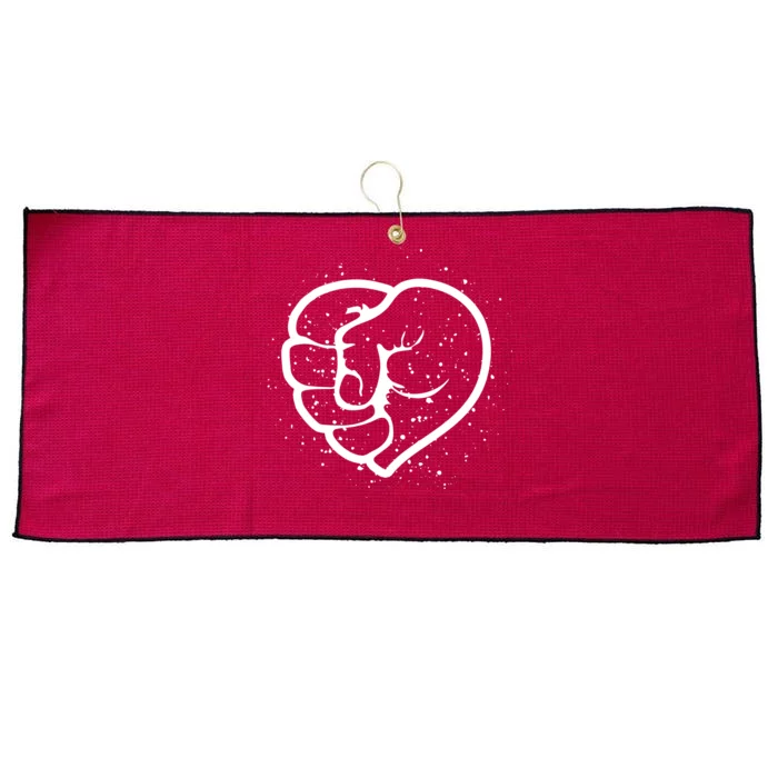 Black History Protest Fist Heart Large Microfiber Waffle Golf Towel