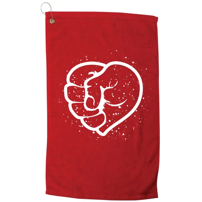 Black History Protest Fist Heart Platinum Collection Golf Towel