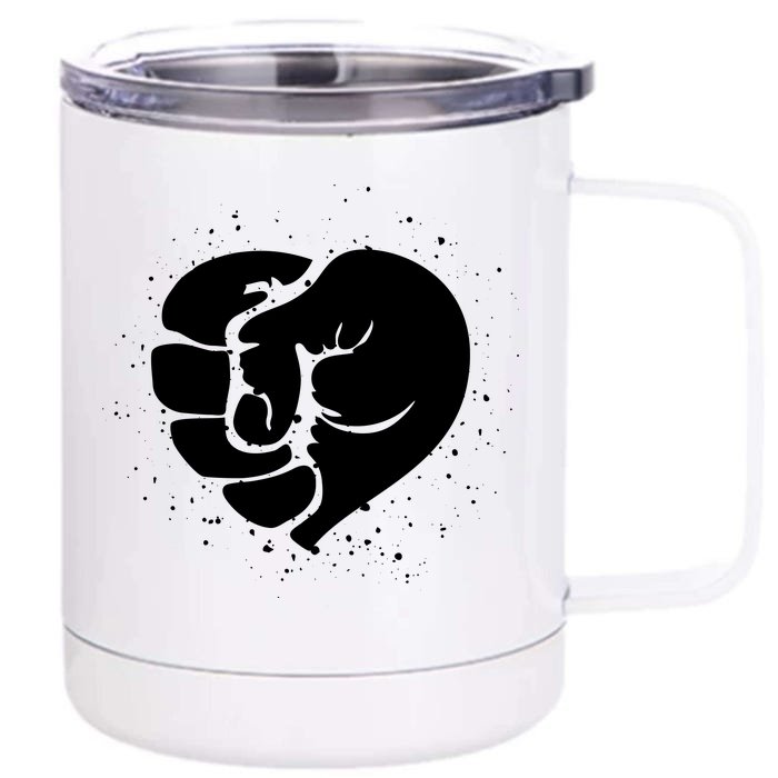 Black History Protest Fist Heart Front & Back 12oz Stainless Steel Tumbler Cup