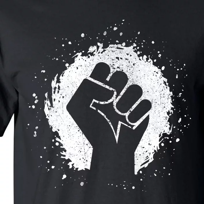 Black History Protest Fist Paint Splatter Tall T-Shirt