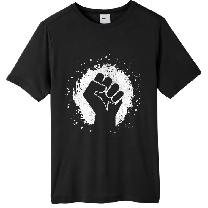 Black History Protest Fist Paint Splatter ChromaSoft Performance T-Shirt