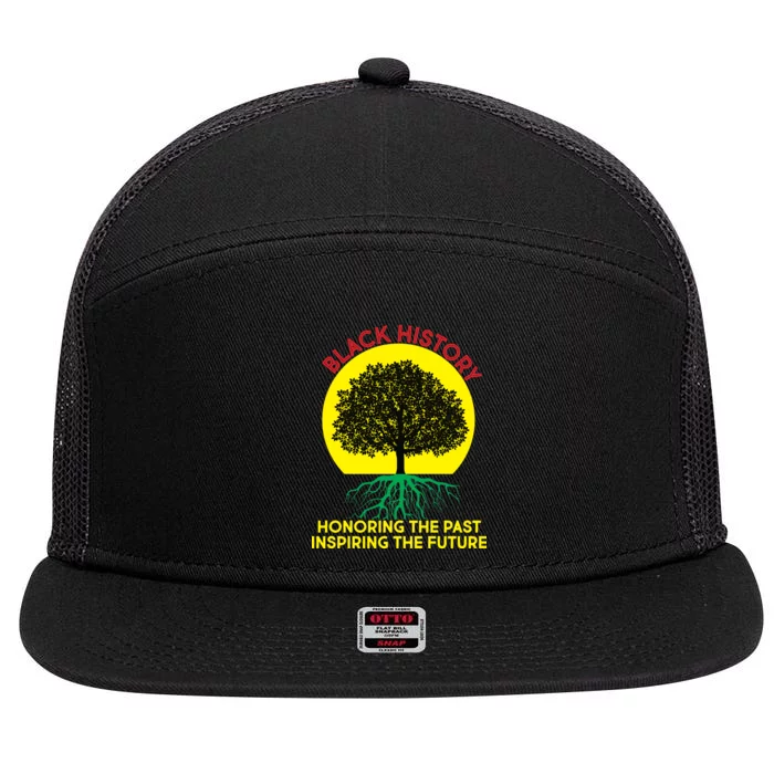 Black History Roots Past and Future 7 Panel Mesh Trucker Snapback Hat