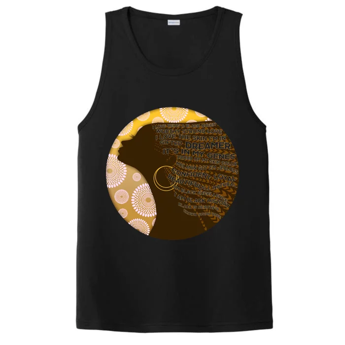 Black History Woman Inspiring Words Of Art Performance Tank