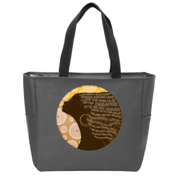 Black History Woman Inspiring Words Of Art Zip Tote Bag