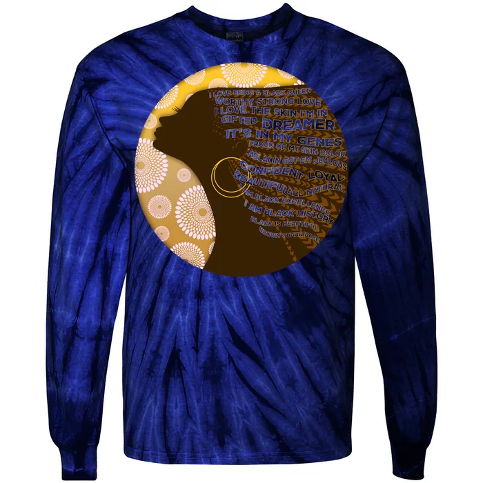 Black History Woman Inspiring Words Of Art Tie-Dye Long Sleeve Shirt