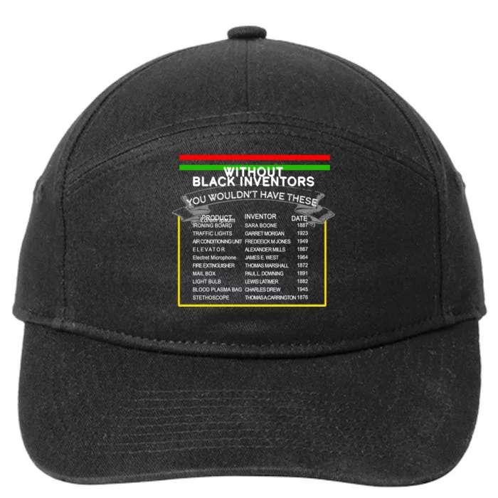 Black Inventors Black History Month 7-Panel Snapback Hat