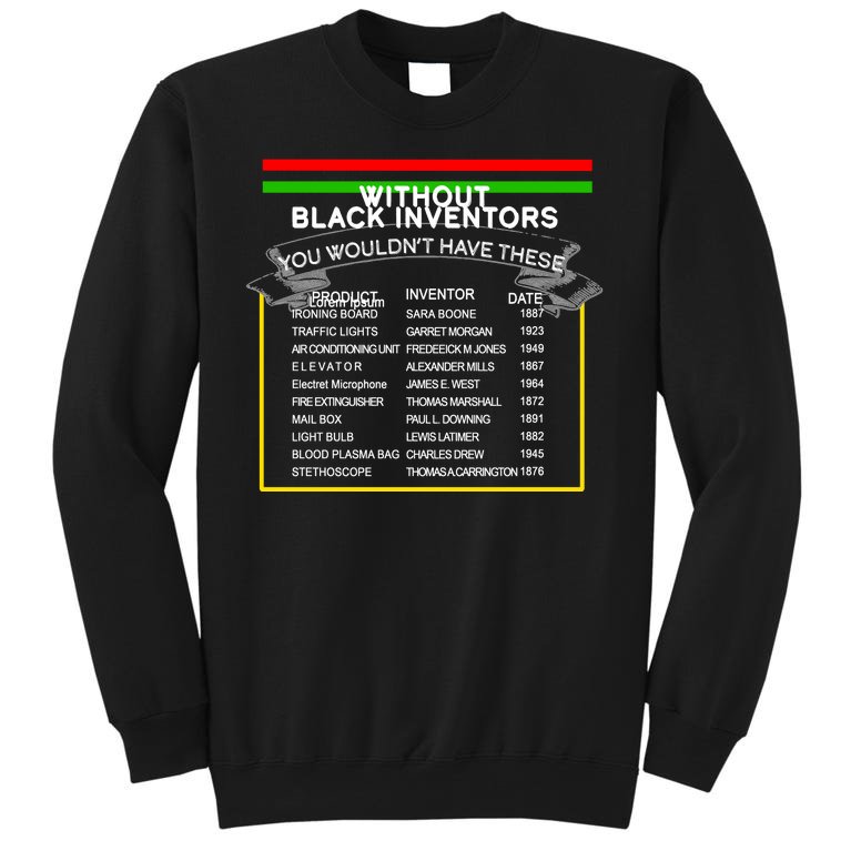 Black Inventors Black History Month Tall Sweatshirt