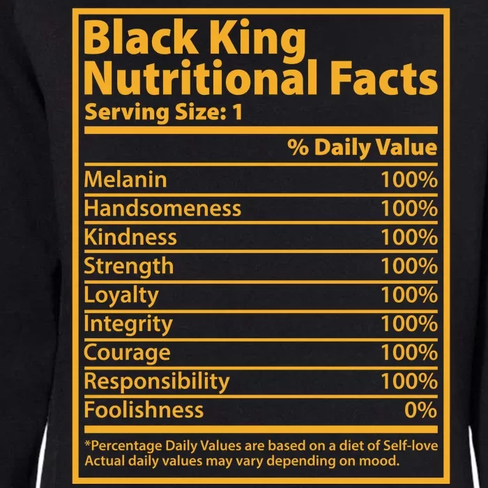 Black King Nutritional Facts Womens California Wash Sweatshirt