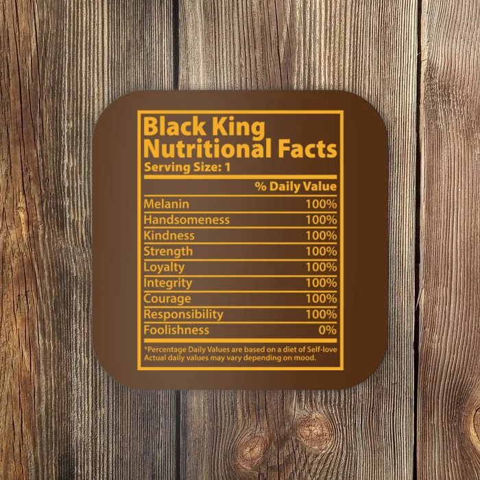 Black King Nutritional Facts Coaster