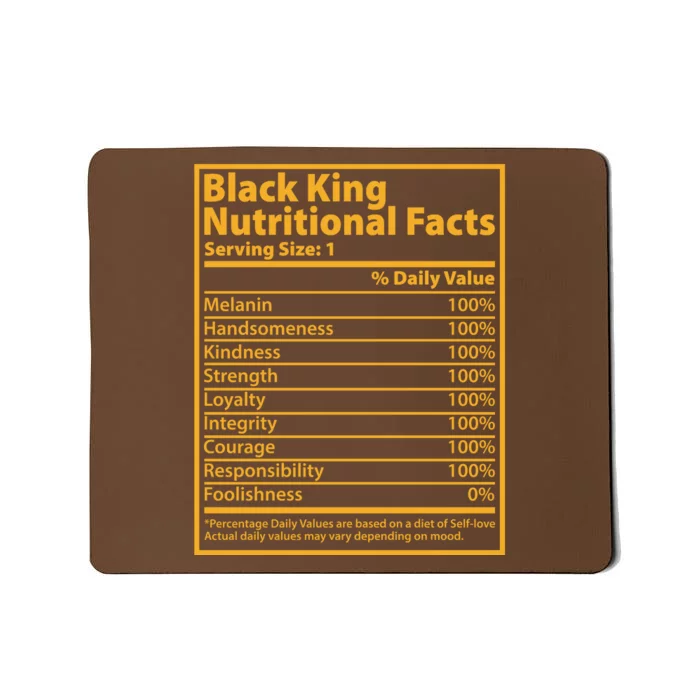 Black King Nutritional Facts Mousepad