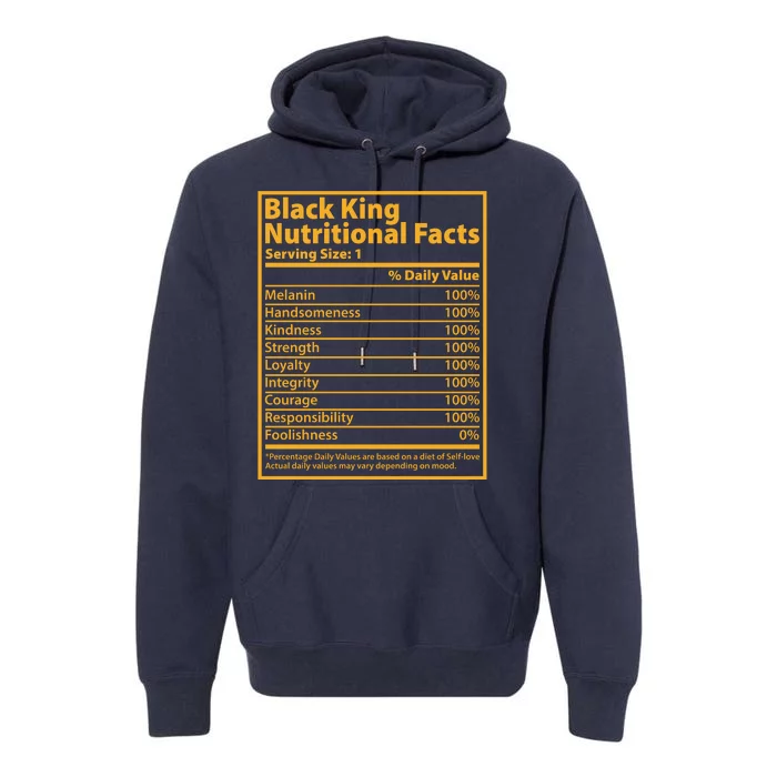 Black King Nutritional Facts Premium Hoodie