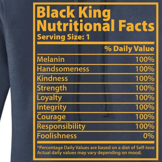 Black King Nutritional Facts Women's Pullover Hoodie