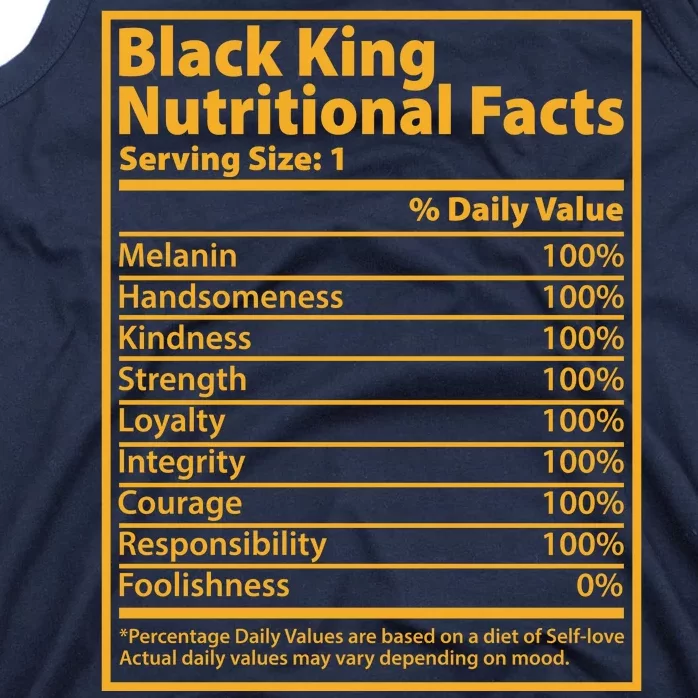 Black King Nutritional Facts Tank Top