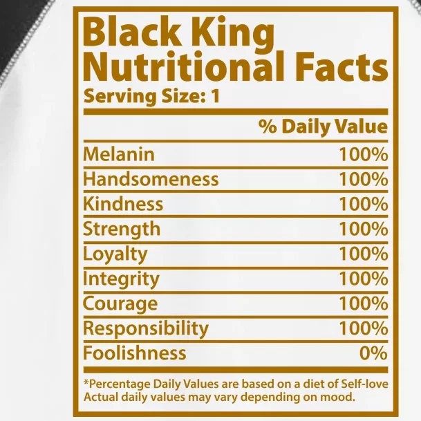 Black King Nutritional Facts Toddler Fine Jersey T-Shirt