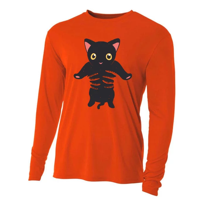 Black Kitty Being Held Cooling Performance Long Sleeve Crew