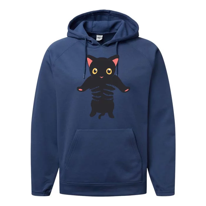 Black Kitty Being Held Performance Fleece Hoodie