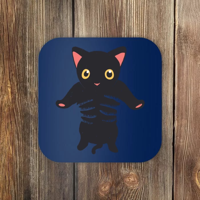 Black Kitty Being Held Coaster