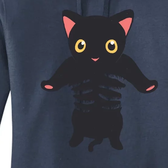 Black Kitty Being Held Women's Pullover Hoodie