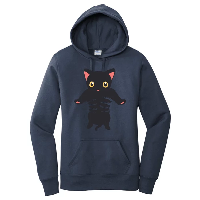 Black Kitty Being Held Women's Pullover Hoodie