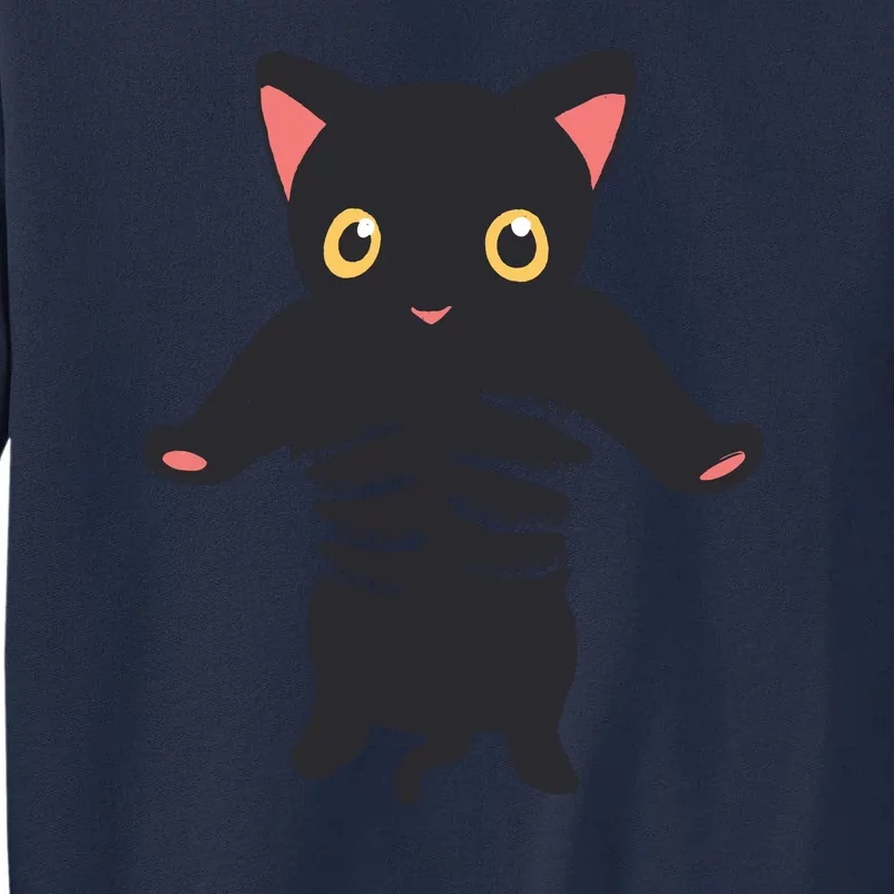 Black Kitty Being Held Tall Sweatshirt