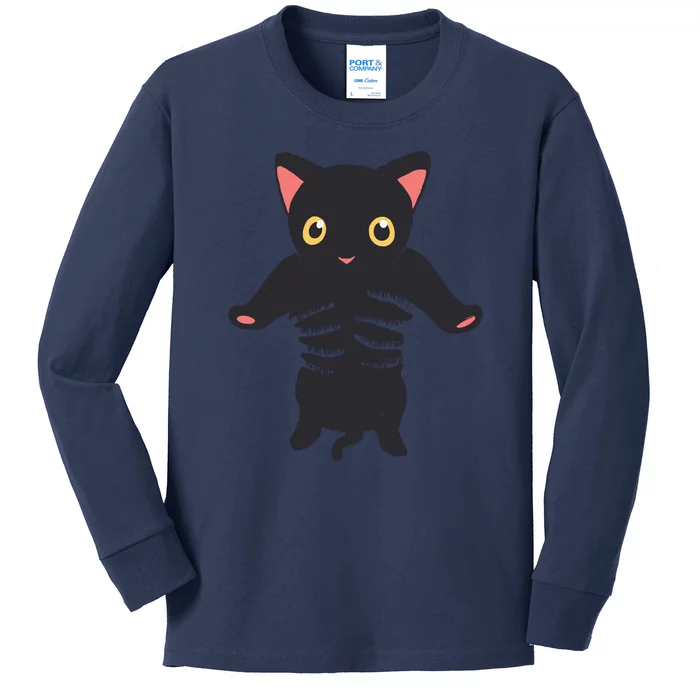 Black Kitty Being Held Kids Long Sleeve Shirt