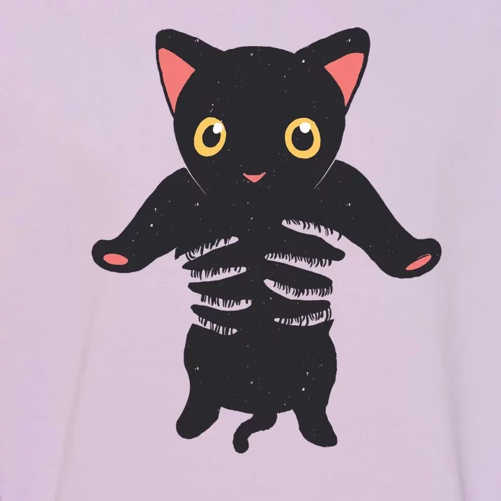 Black Kitty Being Held Garment-Dyed Sweatshirt