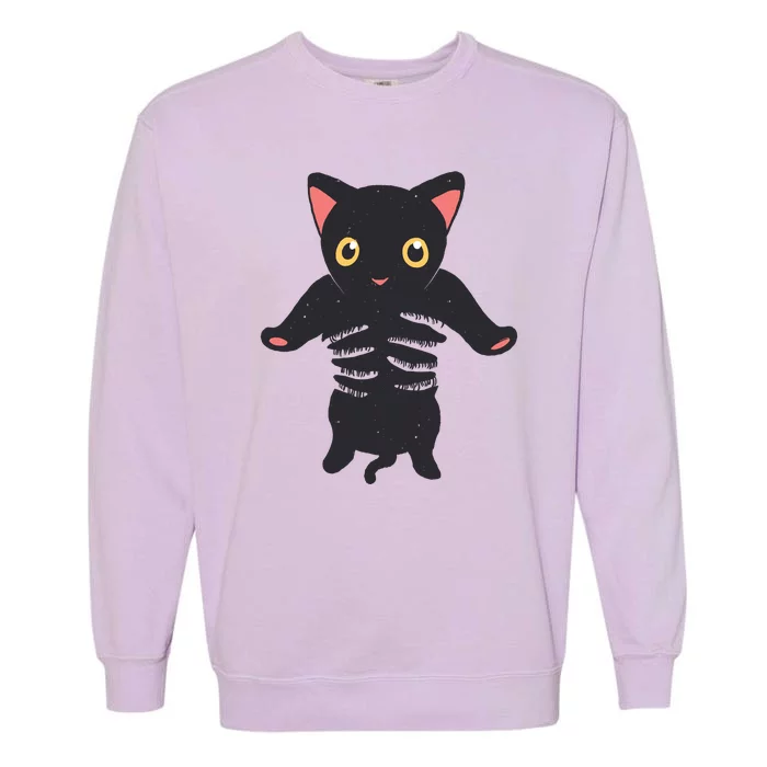 Black Kitty Being Held Garment-Dyed Sweatshirt