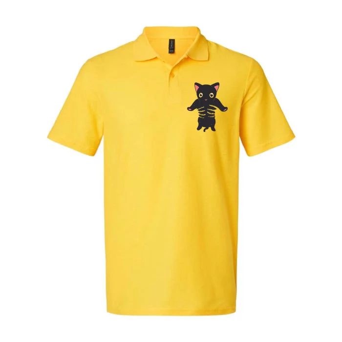 Black Kitty Being Held Softstyle Adult Sport Polo