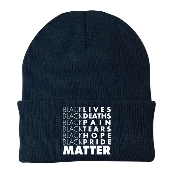 Black Lives Deaths Pain Tears Hope Pride Matter Knit Cap Winter Beanie