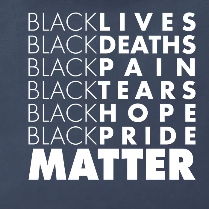 Black Lives Deaths Pain Tears Hope Pride Matter Zip Tote Bag