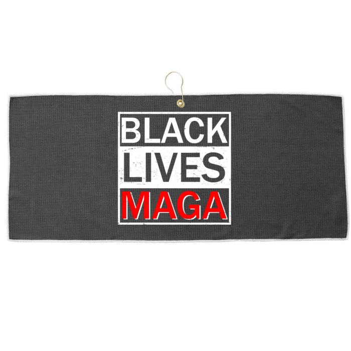 Black Lives MAGA Large Microfiber Waffle Golf Towel