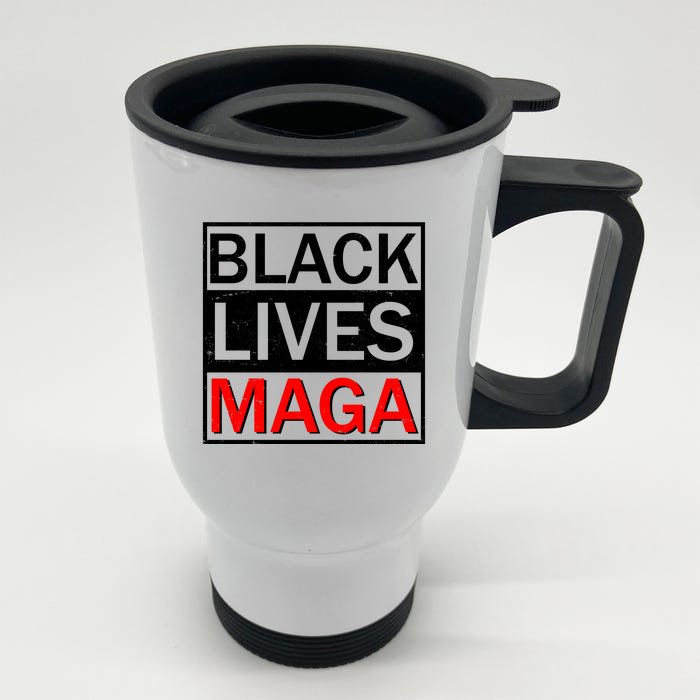 Black Lives MAGA Front & Back Stainless Steel Travel Mug