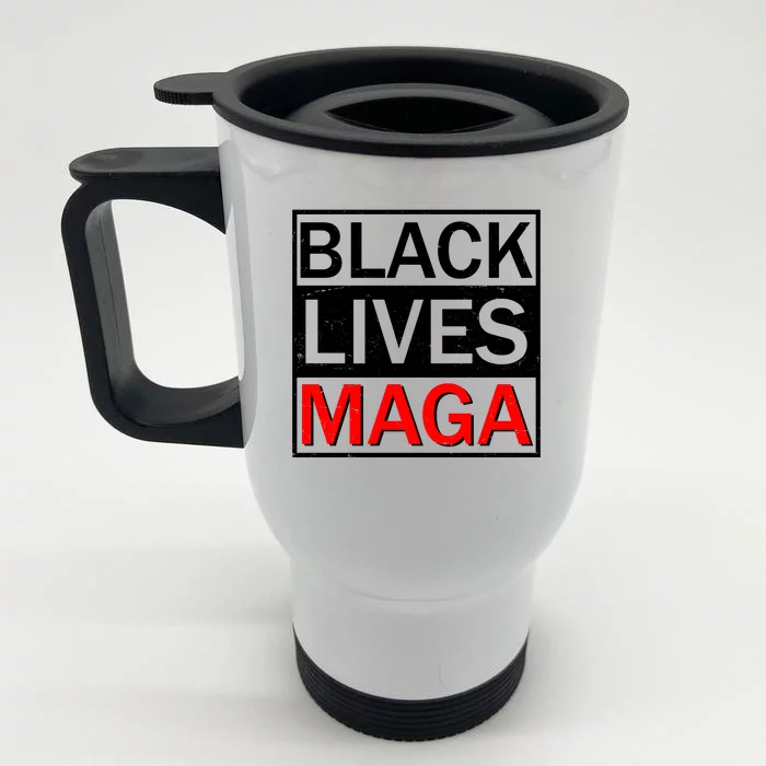 Black Lives MAGA Front & Back Stainless Steel Travel Mug