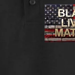 Black Lives Matter Abstract United States Flag Dry Zone Grid Performance Polo