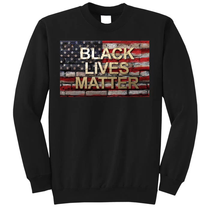 Black Lives Matter Abstract United States Flag Tall Sweatshirt