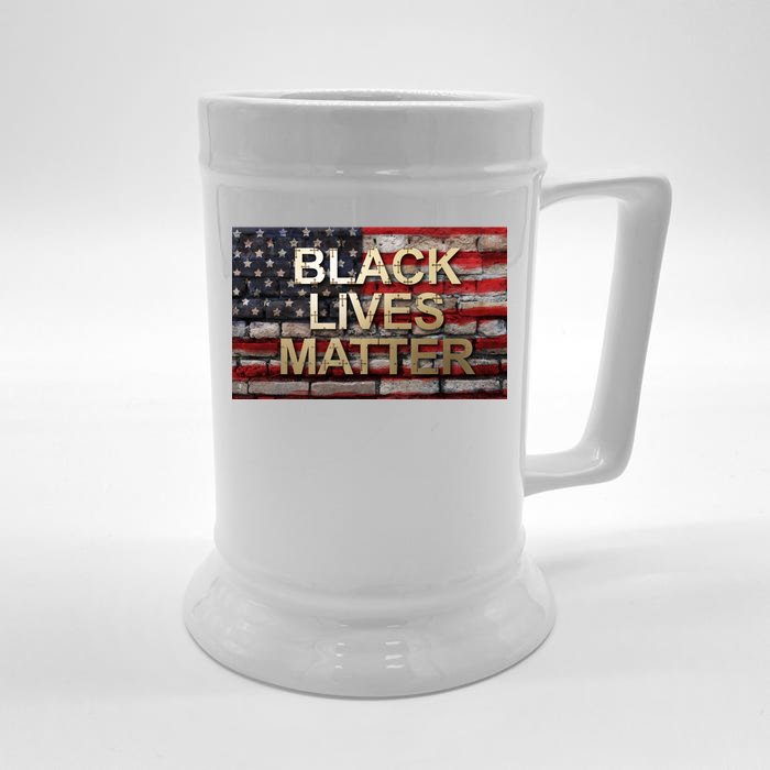 Black Lives Matter Abstract United States Flag Front & Back Beer Stein